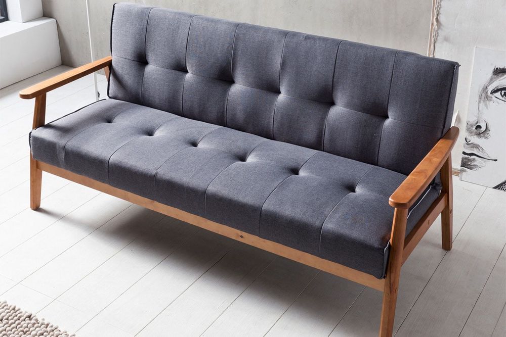 sofa rozkładana skandynawska salesfever 190 cm szara