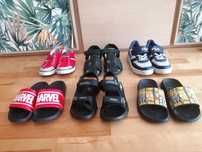 Sandały, klapki, trampki, Fila, Marvel, Simpson chłopięce r. 34/35