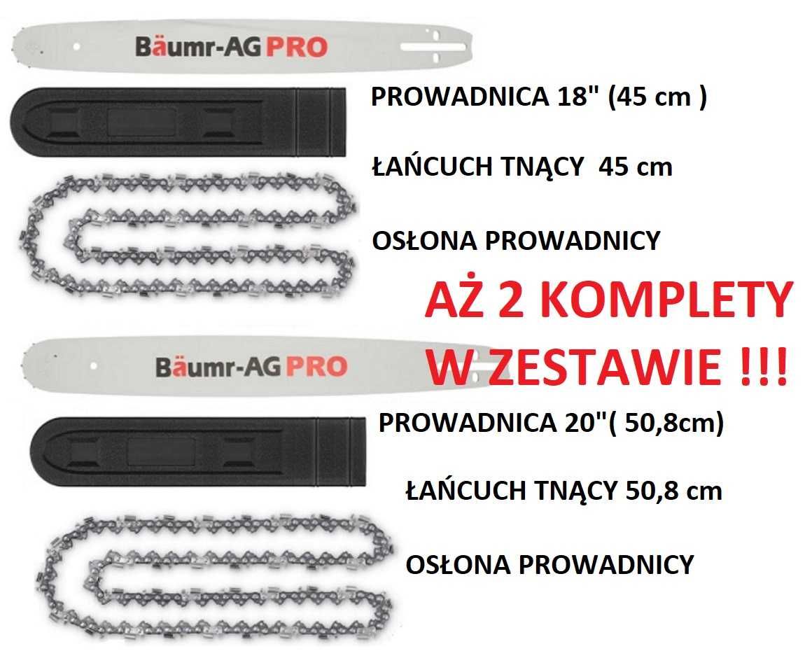 Piła łańcuchowa, spalinowa pilarka do drewna BAUMR-AG 5,7KM + dodatki