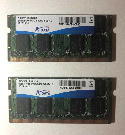 Оперативна пам'ять для ноутбука ADATA DDR2 SDRAM - 800 МГц (2Gb+2Gb)