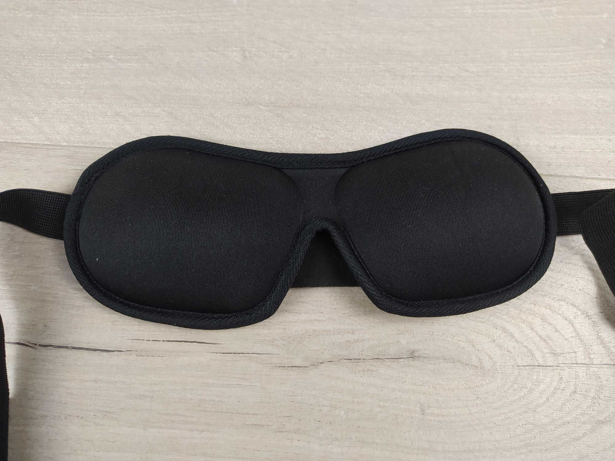 Brencco Maska do spania opaska na oczy poliester Czarna