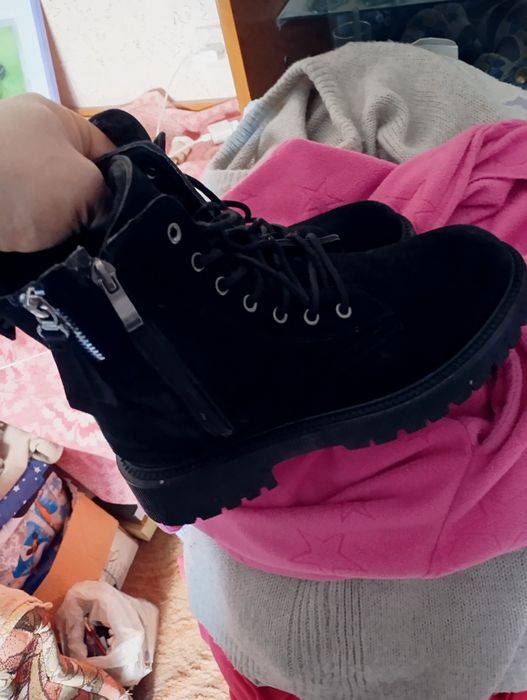 Ботинки женские зимние замшевые сапоги р40 25.5см Италия