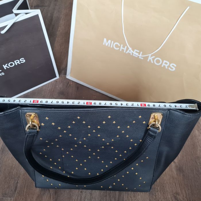 Ralph Lauren torebka RLL torba czarna na zakupy shopper ze złotym