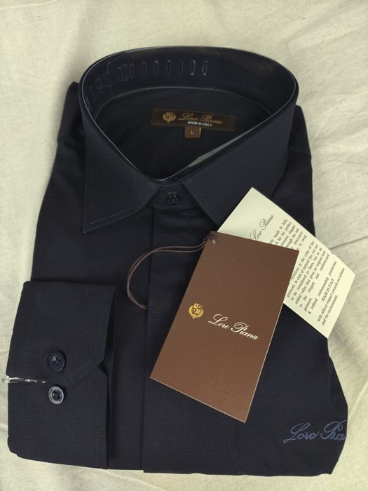 Koszula męska długa Loro Piana Italy Czarna