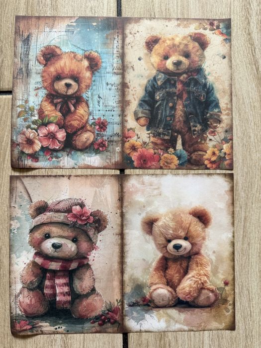 Akwarelowe Misie – Papiery do Scrapbookingu zestaw