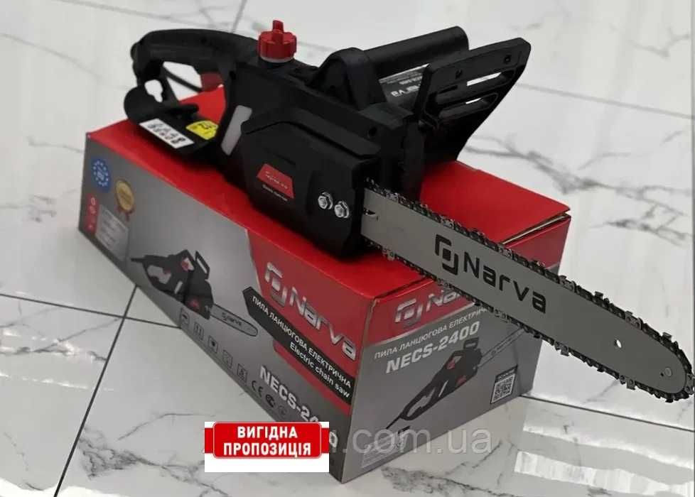 Электропила NARVA 2.4 квт./40 см./авт. подача масла/тормоз цепи/металл