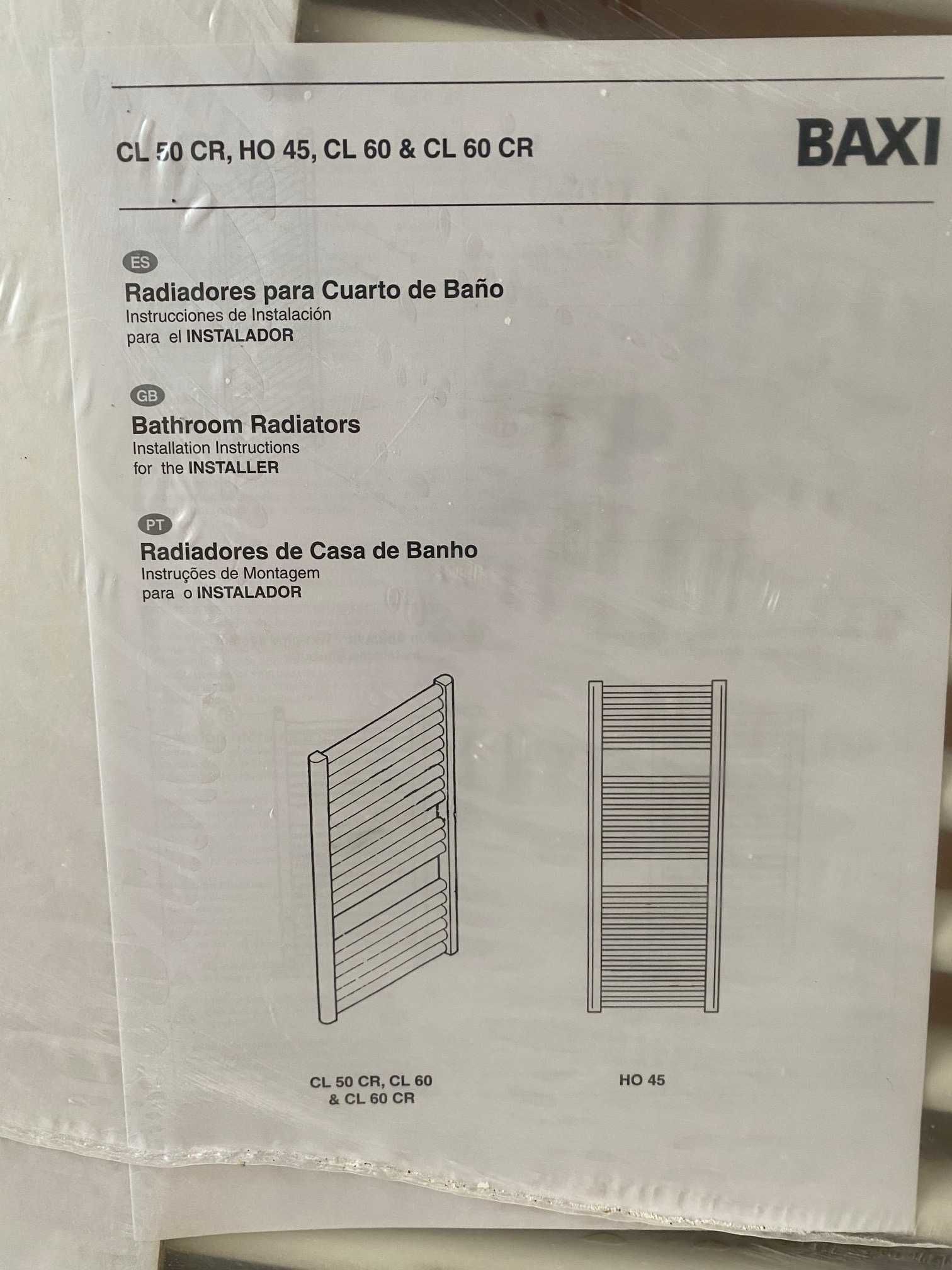 2 Radiadores toalheiros BAXI CL 60/800 (55 cm entre eixos) - NOVOS!