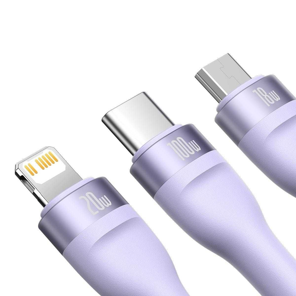 Baseus Flash II kabel 3w1 USB C- Micro/Light/USB-C 100W 1,5m Sklep Wwa
