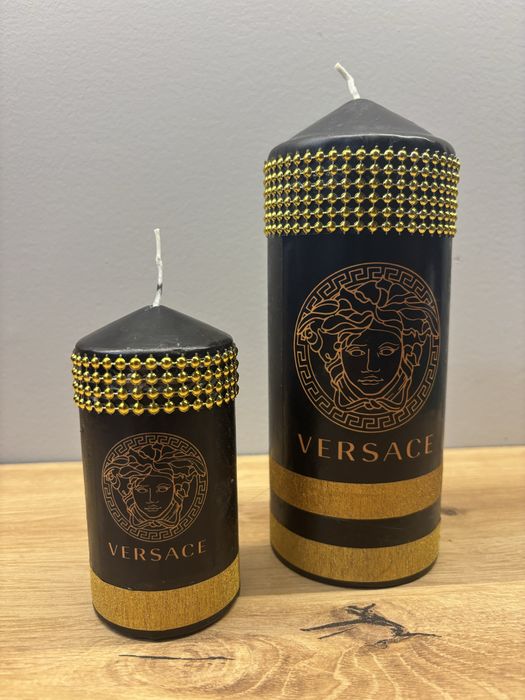 Zestaw dwóch świec Versace czarno złote
