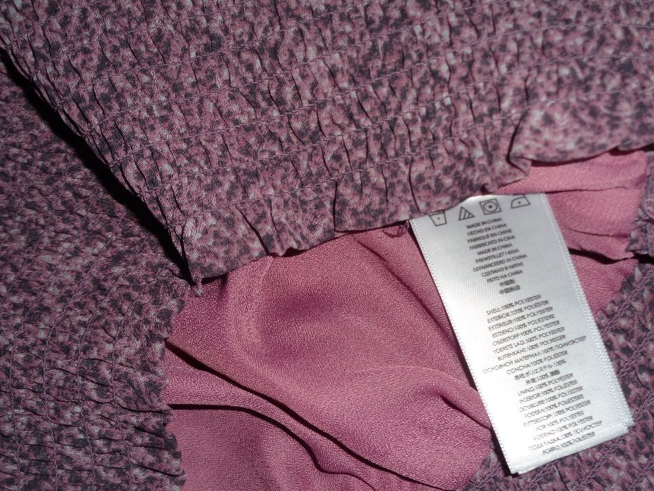 okazja MICHAEL KORS oryg. śliczna fioletowa bluzka dół marszczony M
