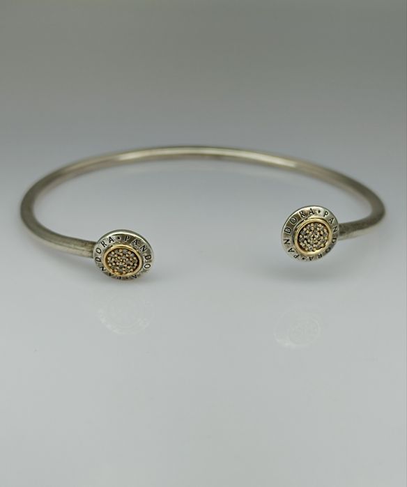 Браслет пандора Pandora Signature серебро и золото