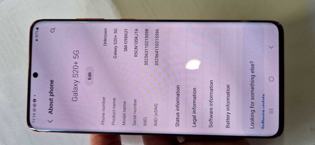 S20 plus 5G 12Gb оперативної памяті 128gb основної