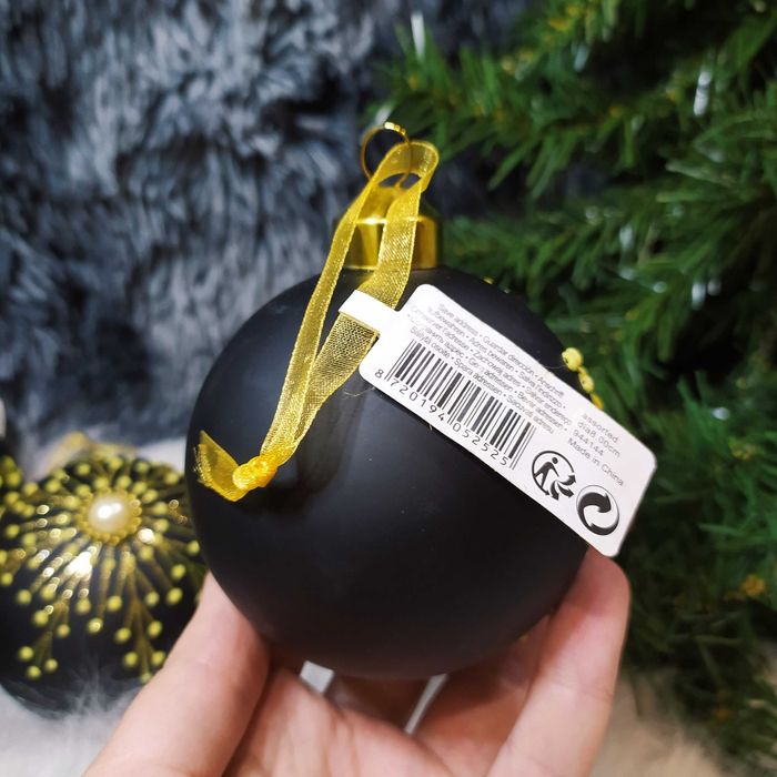 12 шт Новорічний декор прикраса чорний шар скляний іграшка куля скло