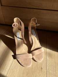 Sandaly steve madden 40 pudrowy roz na slupku