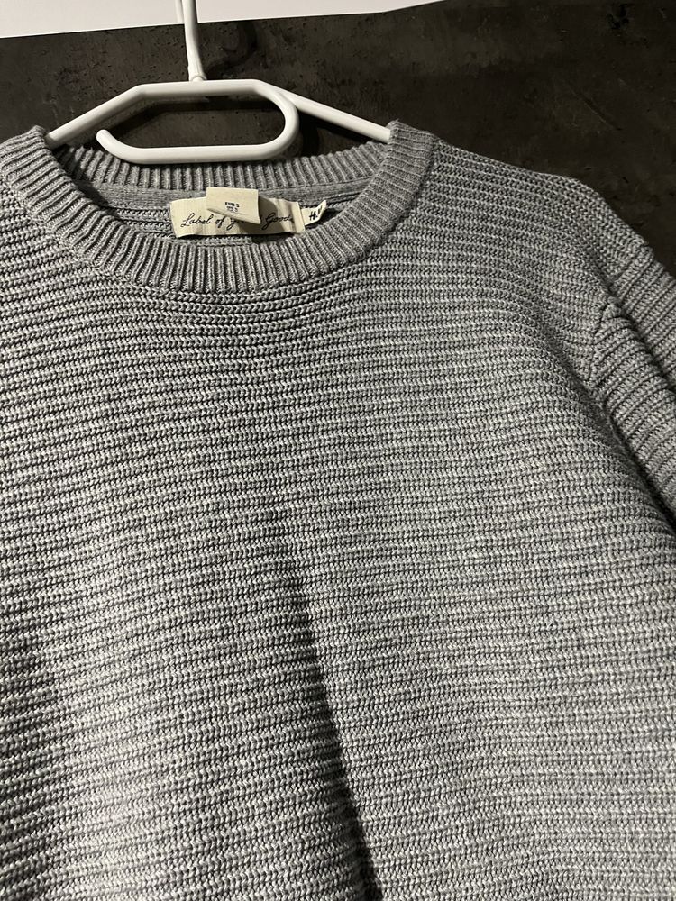 Szary sweter H&M S 36 bawełniany bawełna