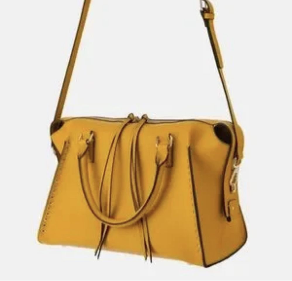 Сумка жовтого кольору з екошкіри (Zara)