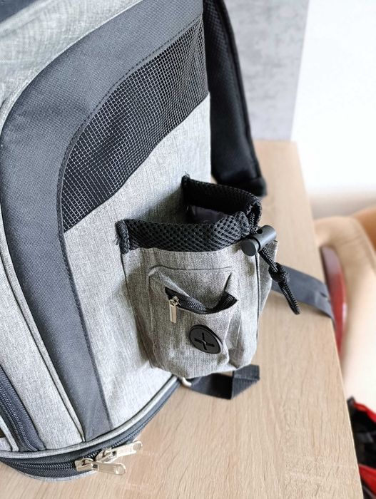 Markowy plecak transporter dla psa kota LDLC szary