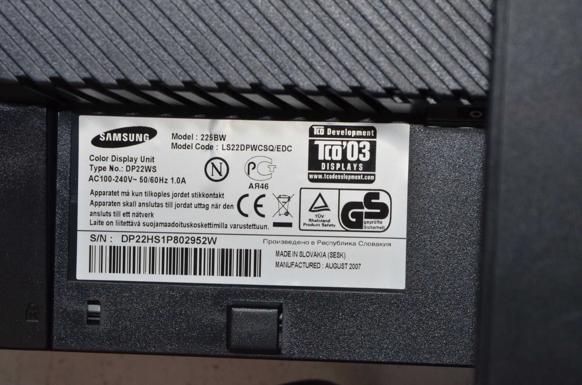 Монітор 22'' LCD  Wide Samsung 225BW.