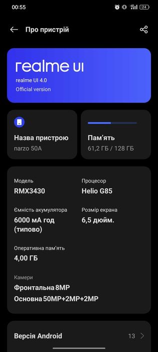 Realme narzo 50 A