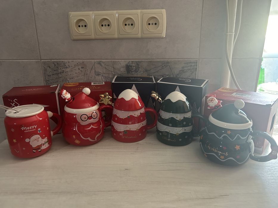 Новорічна чашка ялинка 380мл  подарок