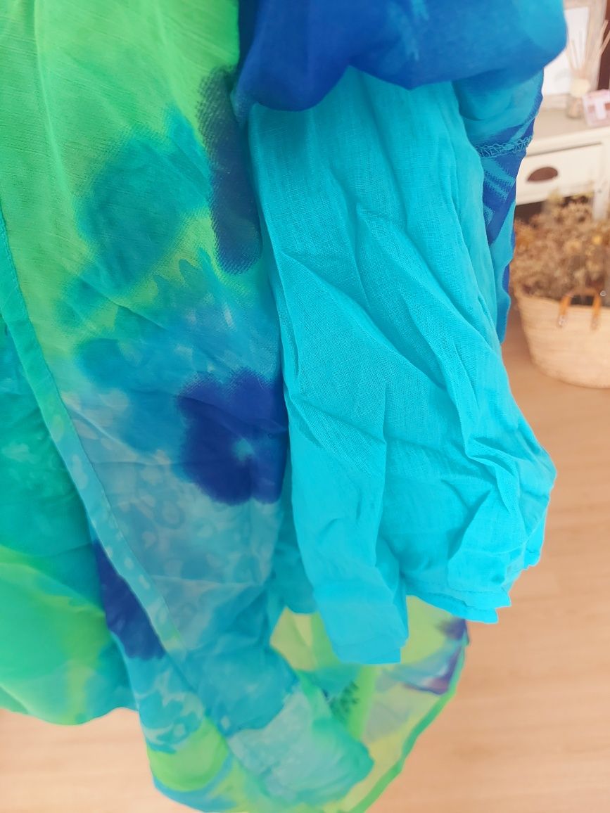 Vestido verão azul e verde