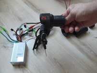 Sterownik rower elektryczny 24 36 48V manetka stacyjka woltomierz