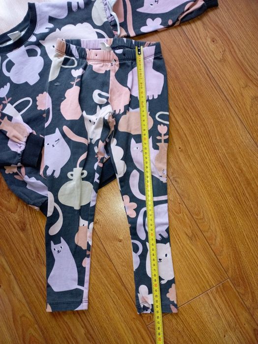 Lindex komplet set bluza + legginsy 110 kotki koty