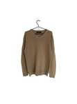 Wełniany vintage sweter z kołnierzem w serek, rozmiar L