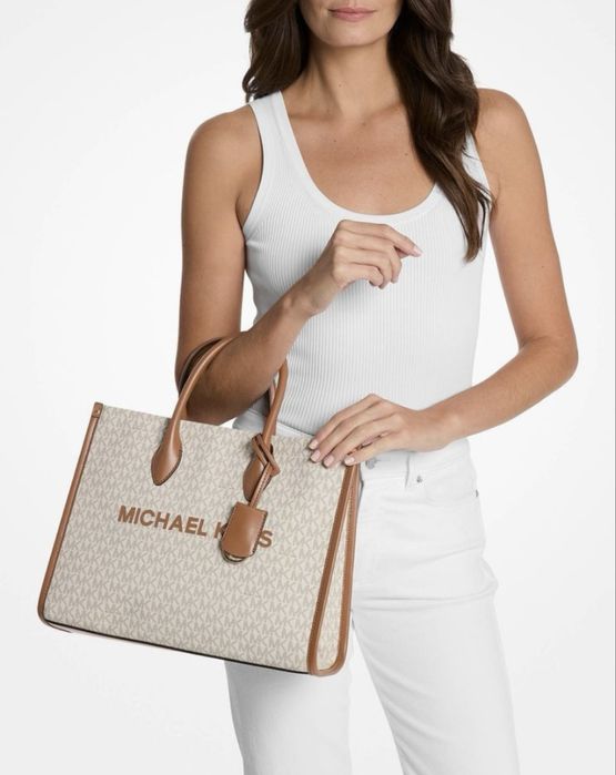 Сумка середня Michael Kors Mirella Medium Signature Logo Tote Bag