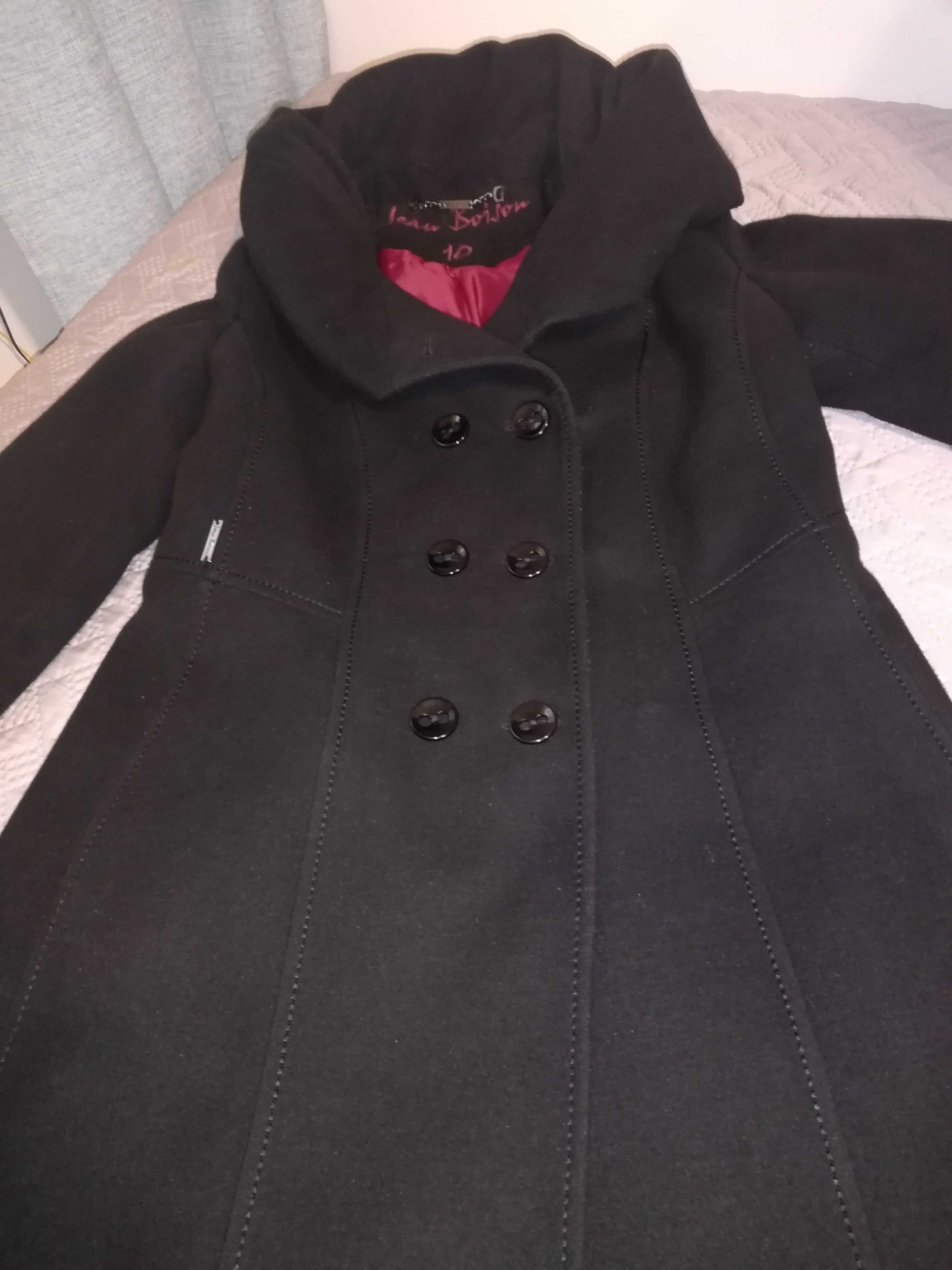 płaszcz z flauszu czarny