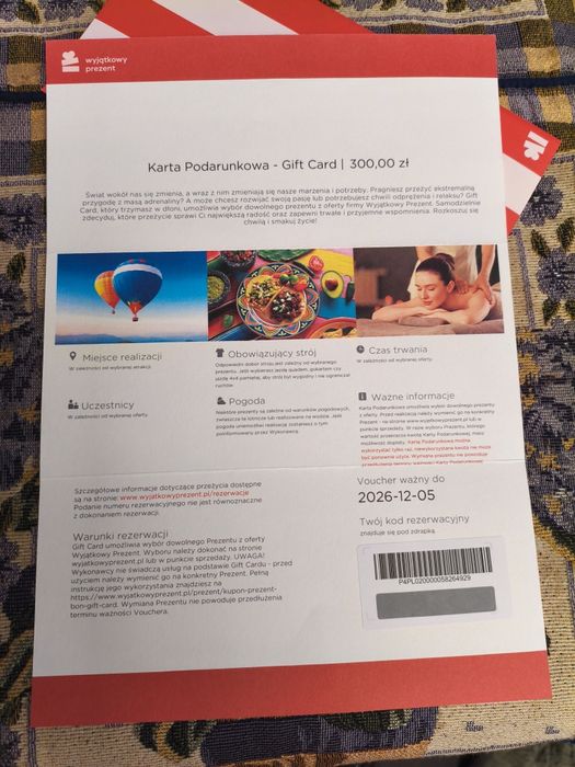 Wyjątkowy prezent karta 300zł