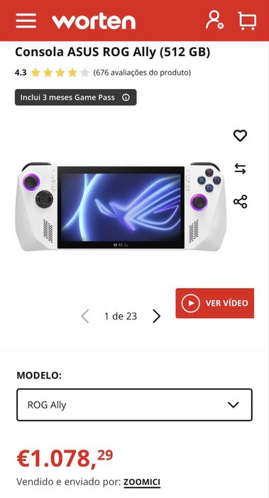 Rog Ally 2023 Pouco uso