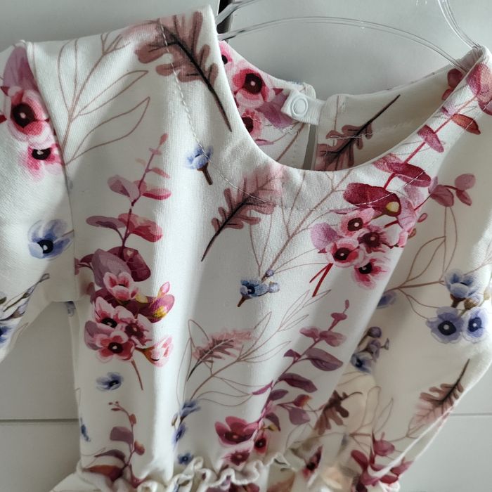 Bawełniana sukienka w kwiaty, krótki rękaw, 92 / 98