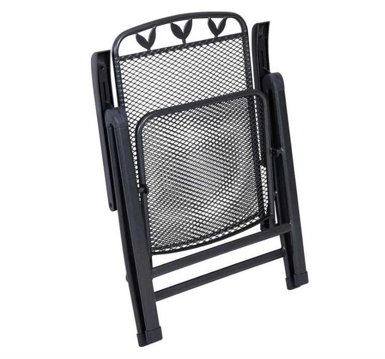 Greemotion Krzesło ogrodowe z regulacją oparcia, składane szare