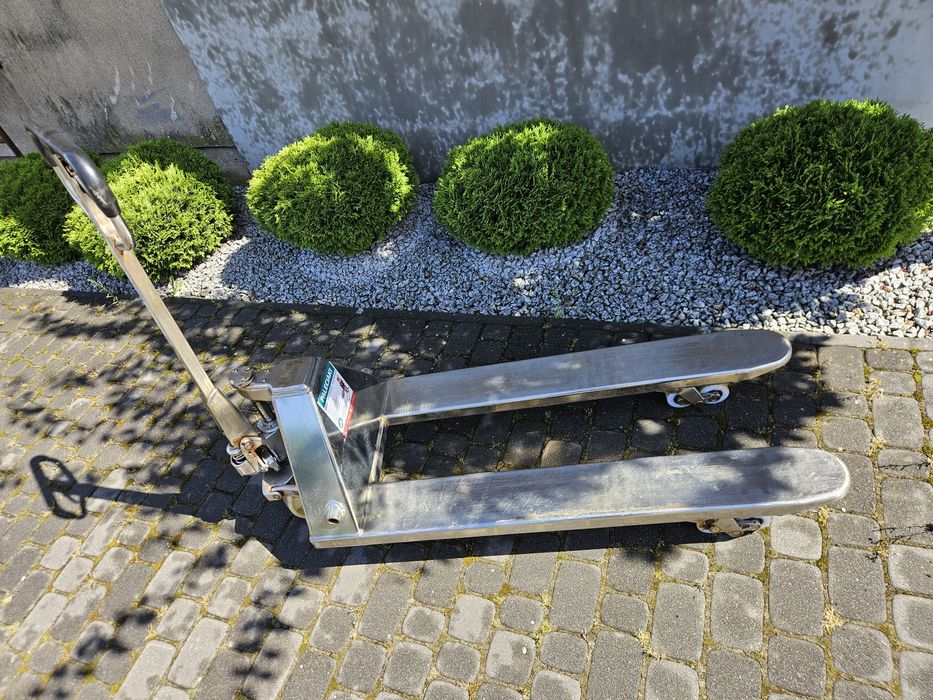 Wozek paletowy paleciak z nierdzewki kwasowka paleciak kwasowy