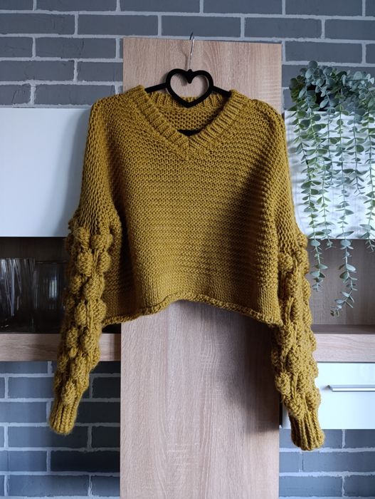 Zara светр об'ємний S, в'язаний светрик оверсайз M, кардиган 3D H&M