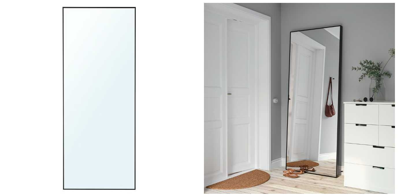 Lustro IKEA Hovet Szerokość: 78 cm Wysokość: 196 cm Czarne