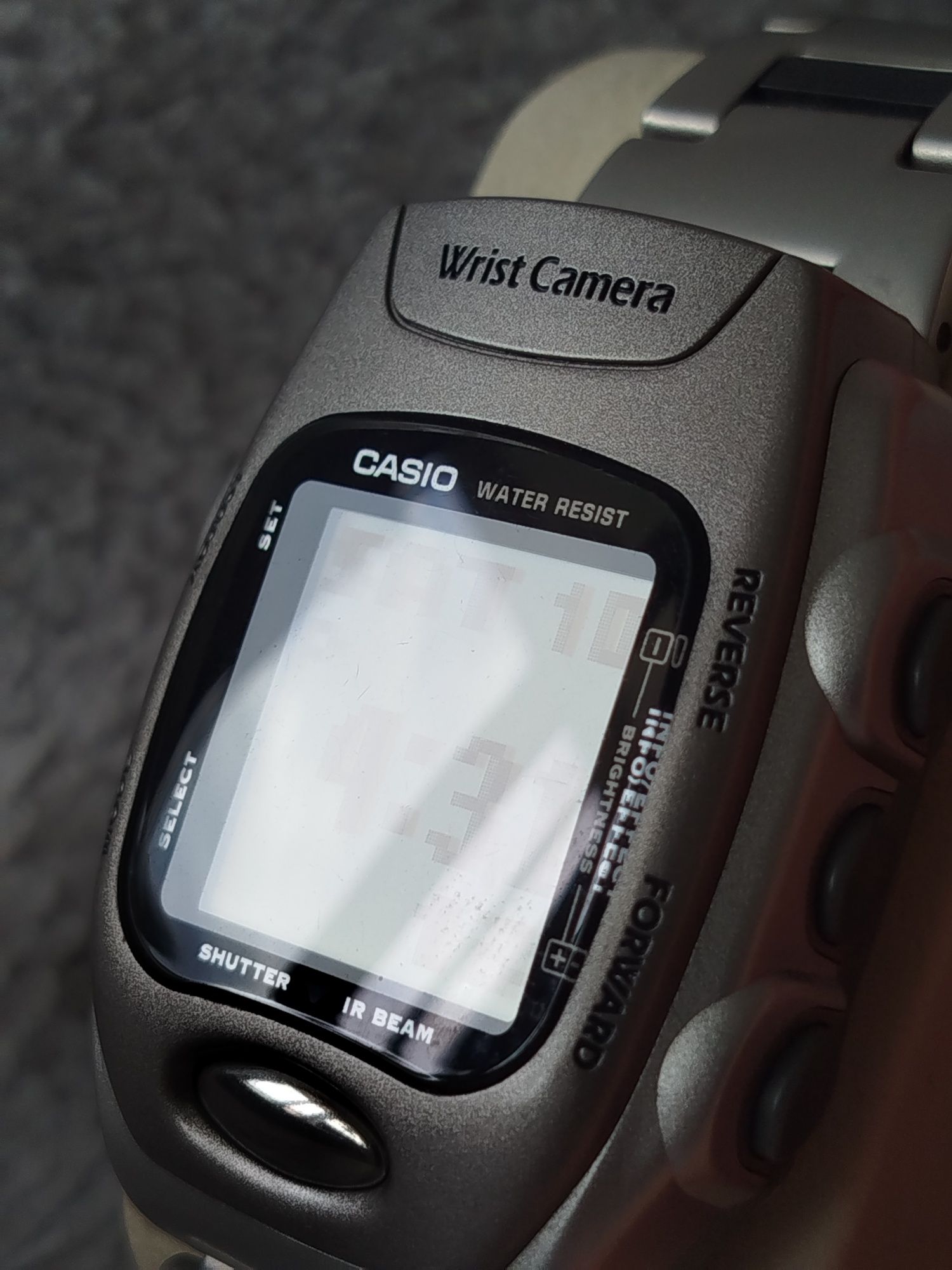 Zegarek Casio Wrist Camera WQV-2 silver digital unisex y2k funky