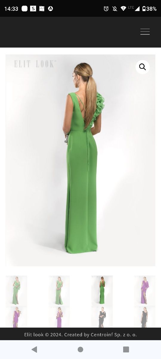 Sukienka Elit Look hit maxi długa wesele komunia elegancka zieleń