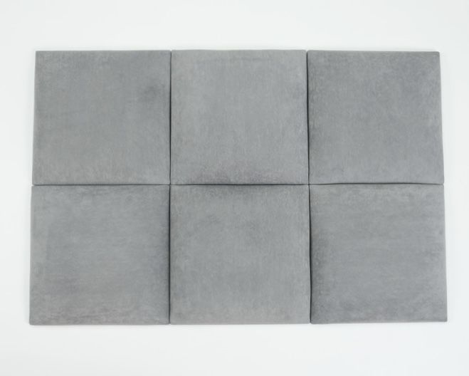 Самоклеюча м'яка стінова панель для ліжка 30см х 30см ВЕЛЮР СТАЛЬ