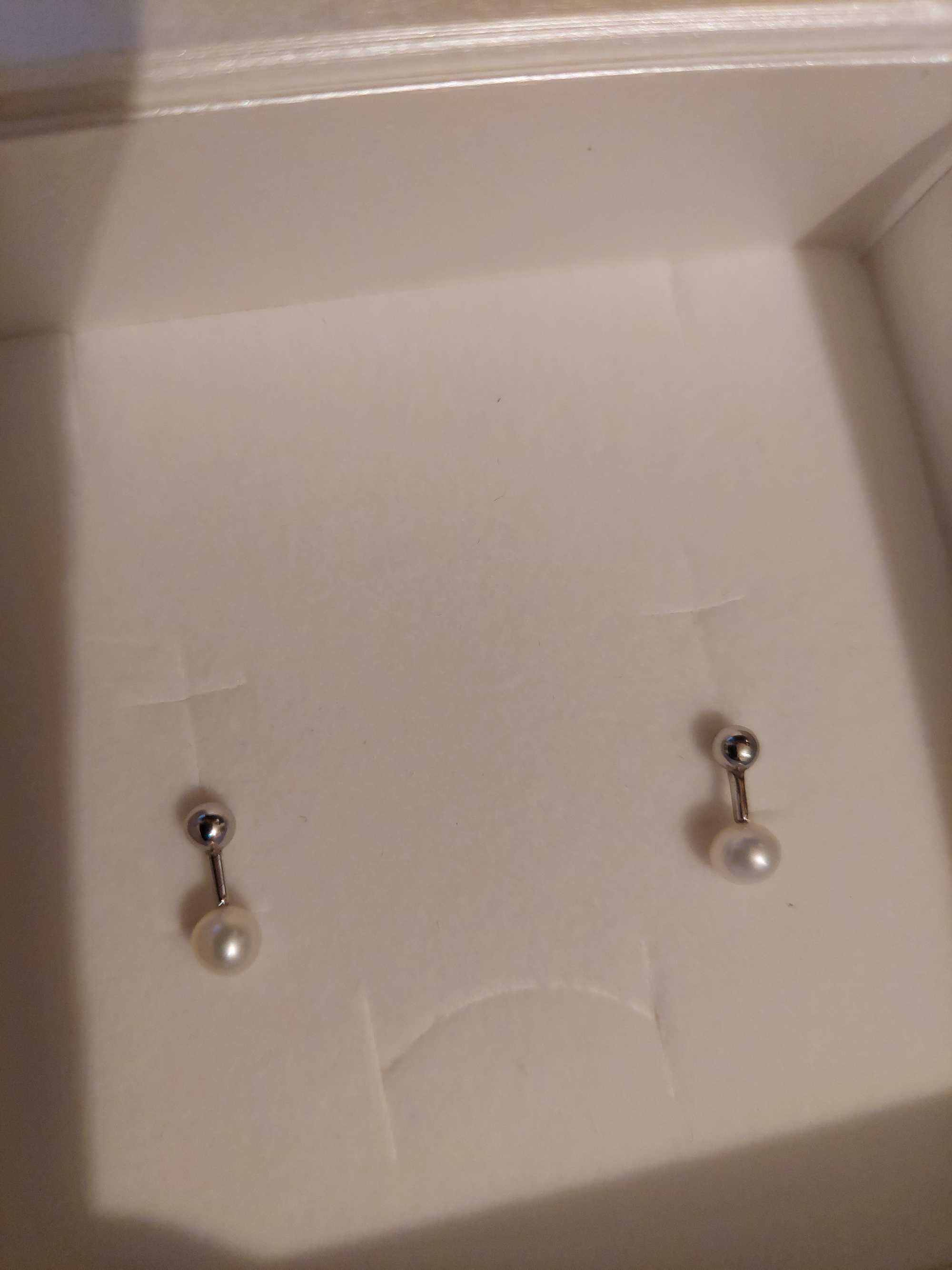 Kolczyki srebrne 925 z perłami naturalnymi