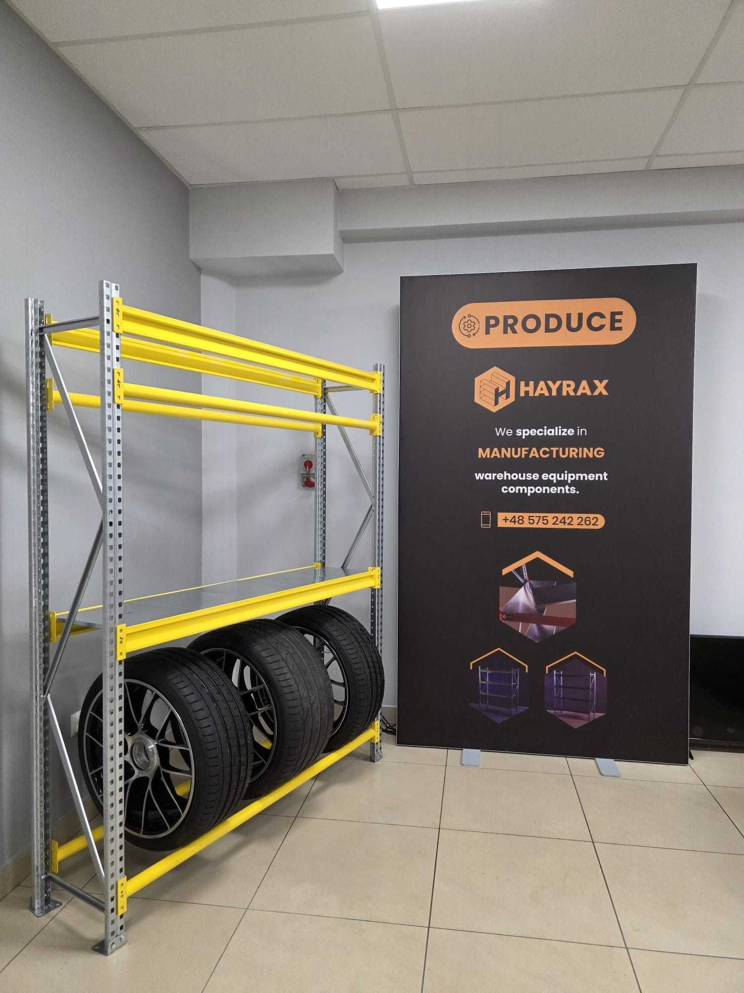 Regał na opony magazynowy półkowy HAYRAX FleXo 200 x 150 x 40 cm.