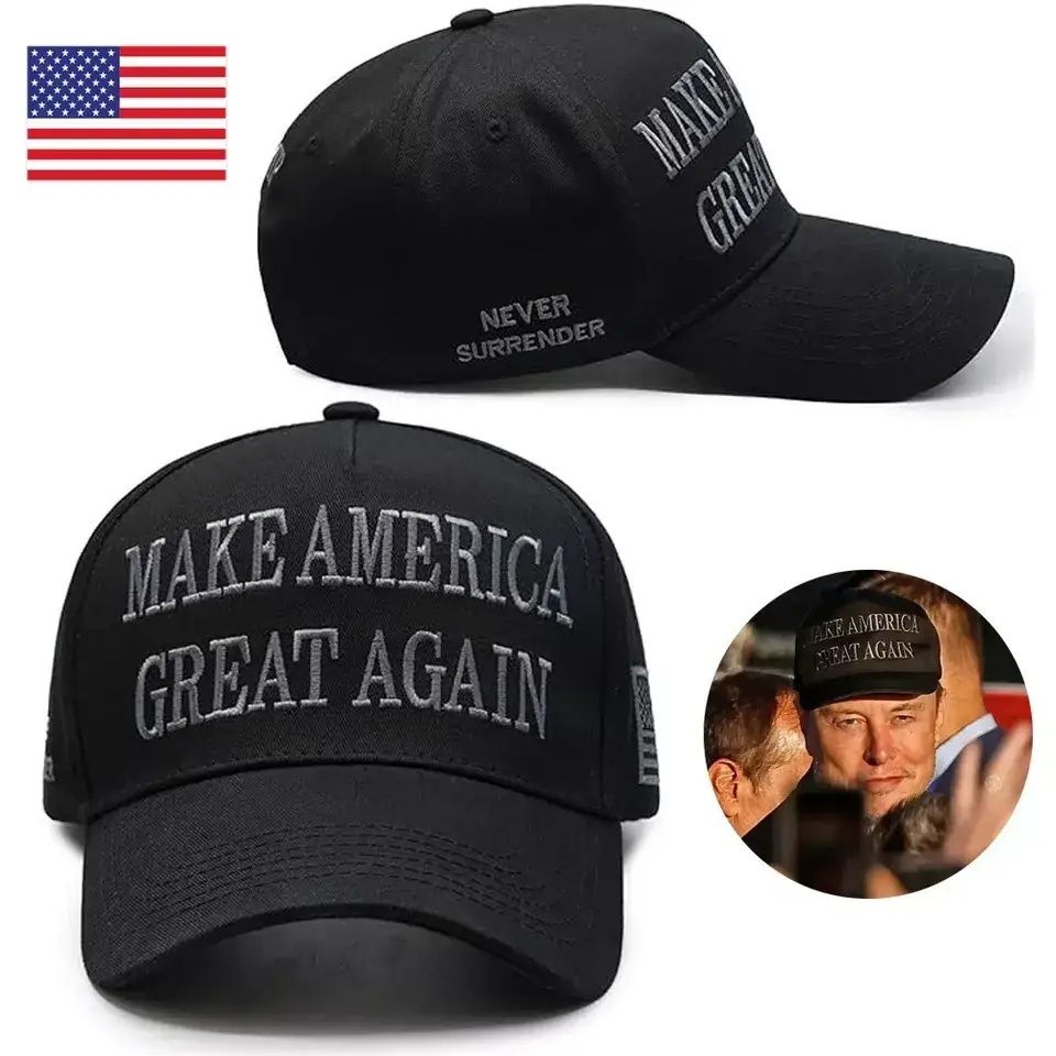 Кепка мужская MAKE AMERICA GREAT AGAIN  черная однотонная хлопковая