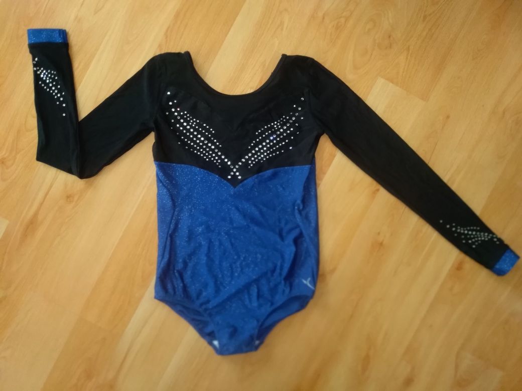 strój gimnastyczny body cyrkonie gimnastyka artystyczna 146-158cm