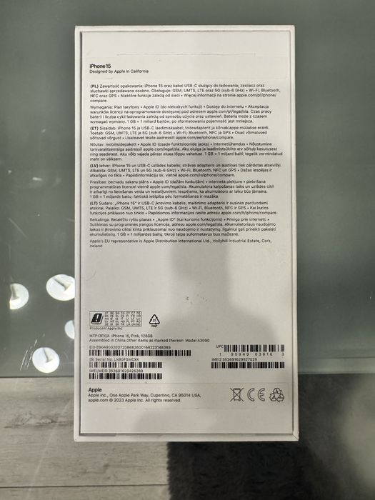 iPhone 15 pink 128GB bateria 88procent
