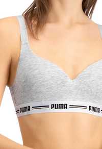 Stanik sportowy PUMA PADDED TOP szary r. S