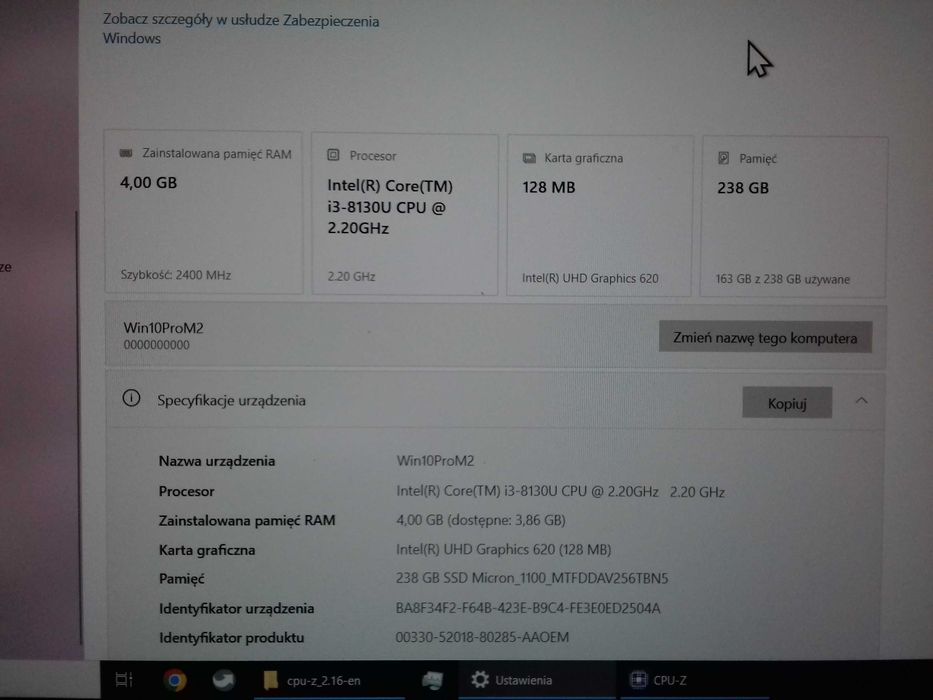 Laptop Fujitsu Lifebook E449, Core i3 8130U, DDR4 4GB, SSD 256GB, Full