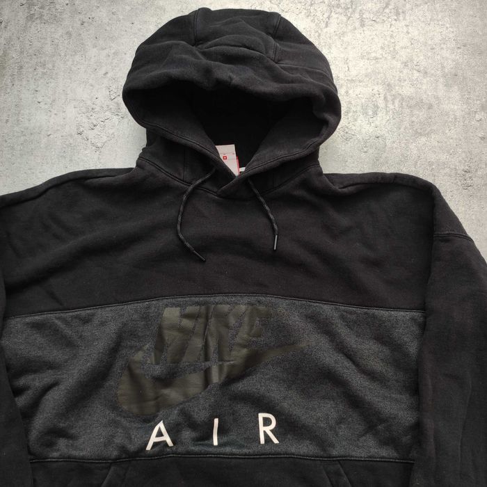 MĘSKA Bluza Hoodie Czarna Nike AIR z Kapturem Bawełna Duże Logo sport