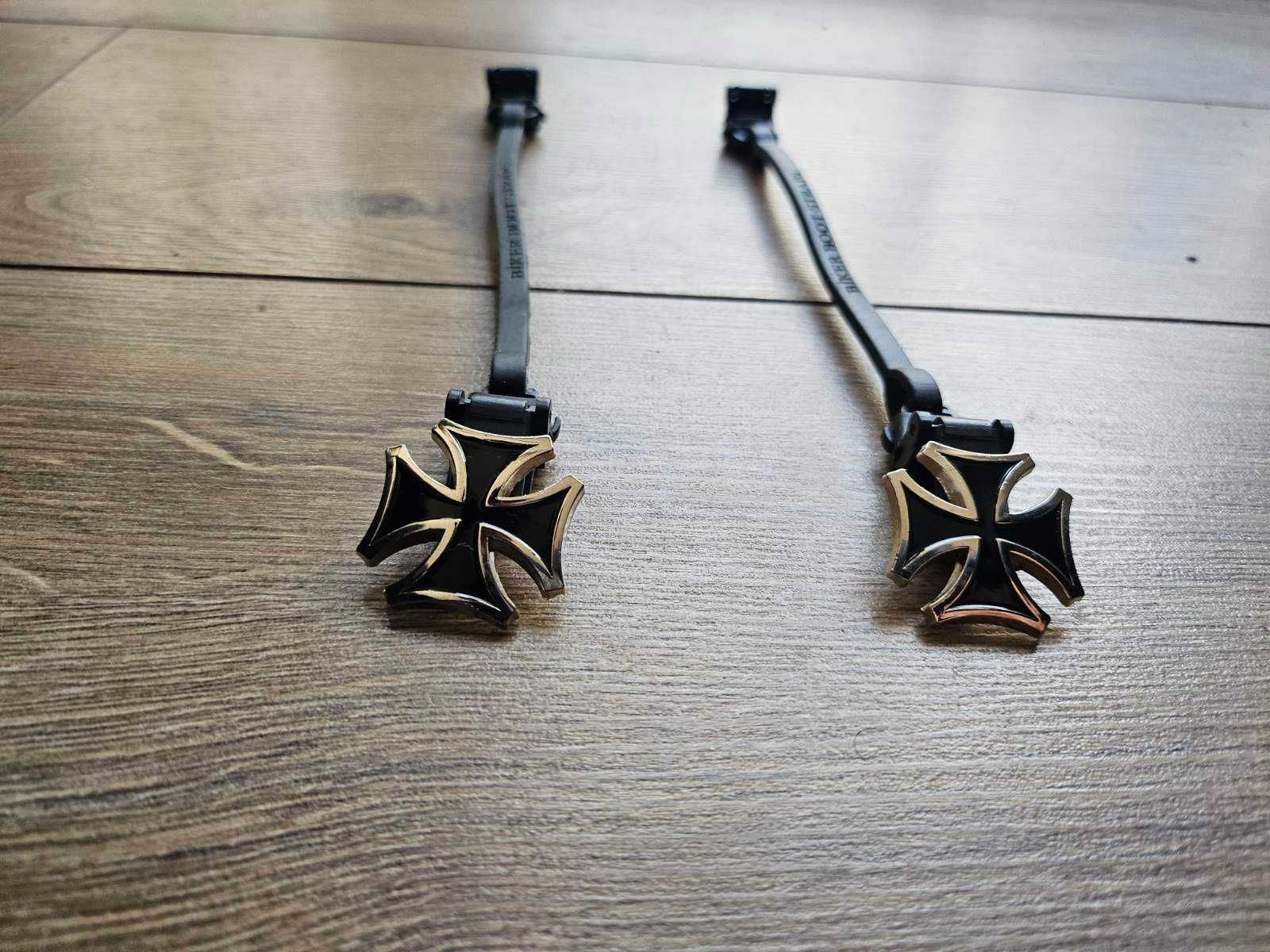 Biker boot straps мото штрипсы железный крест мальт Maltese Cross Clip