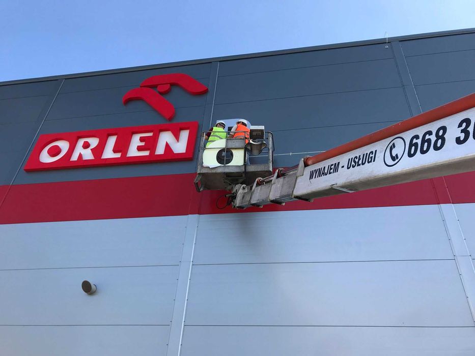 Wynajem podnośnika koszowego, zwyżka do 40 m, zwyżki z obsługą